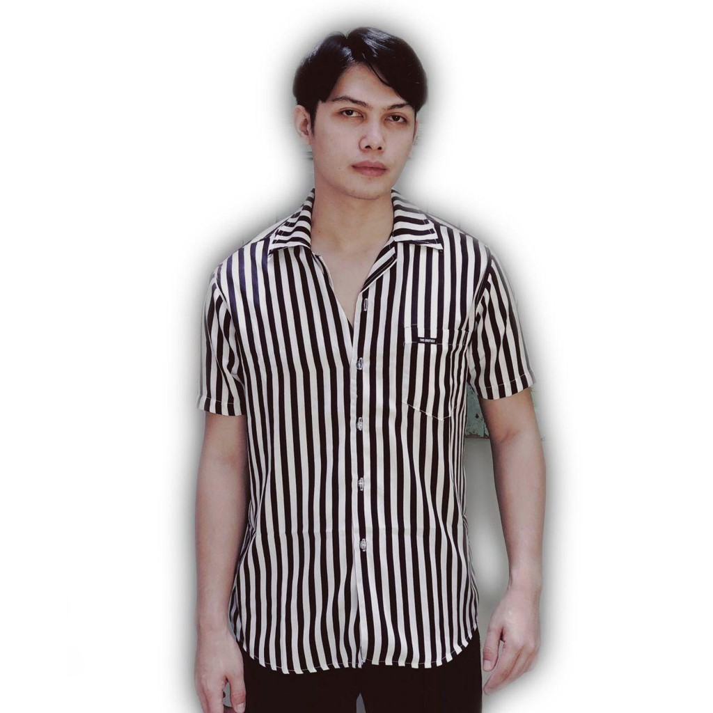  kemeja stripe pria  kemeja  salur stripe  kemeja  stripe  putih 