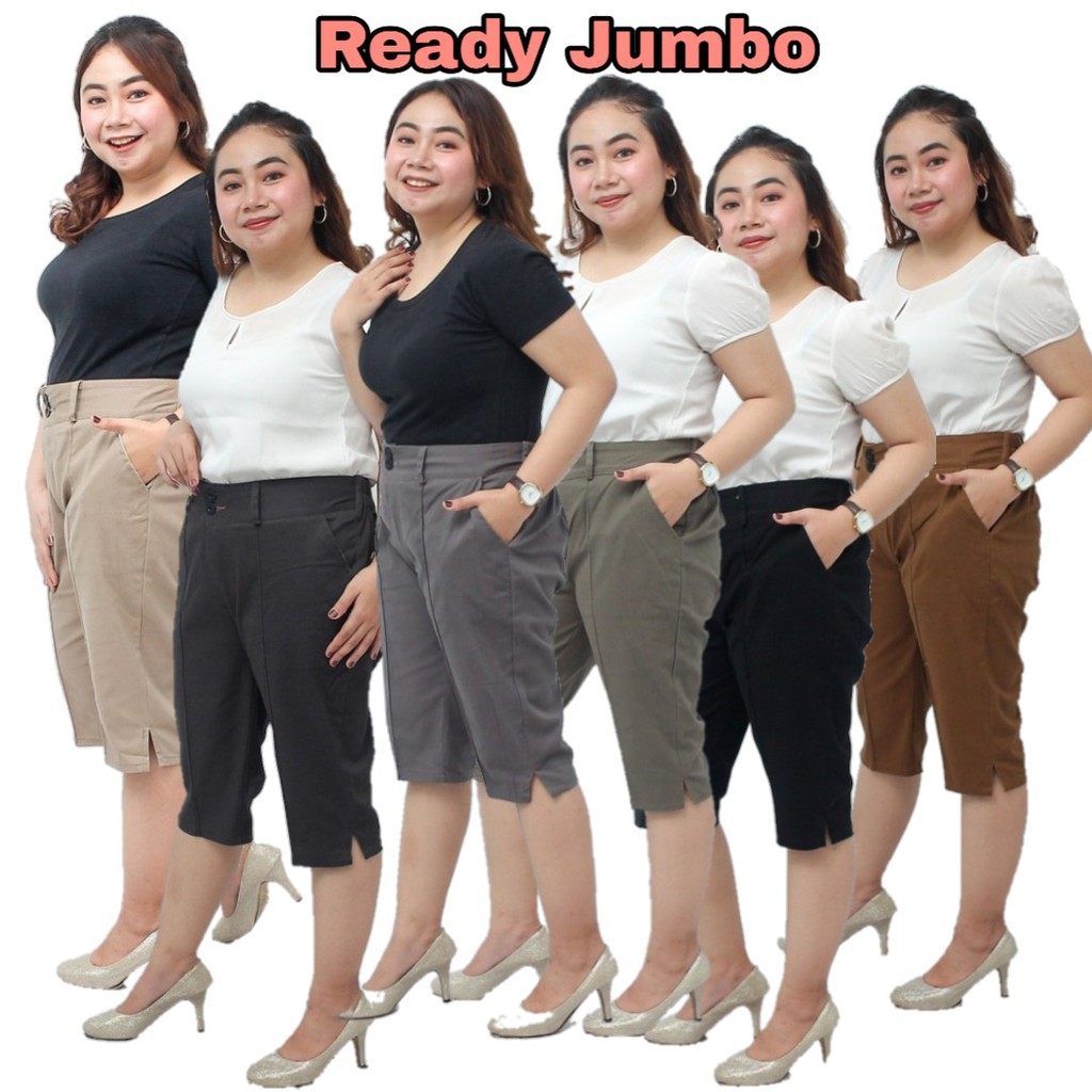 Celana Pendek  7/8 Wanita Katun Stretch S-L-XL-XXL-4L-5L-6L-8L