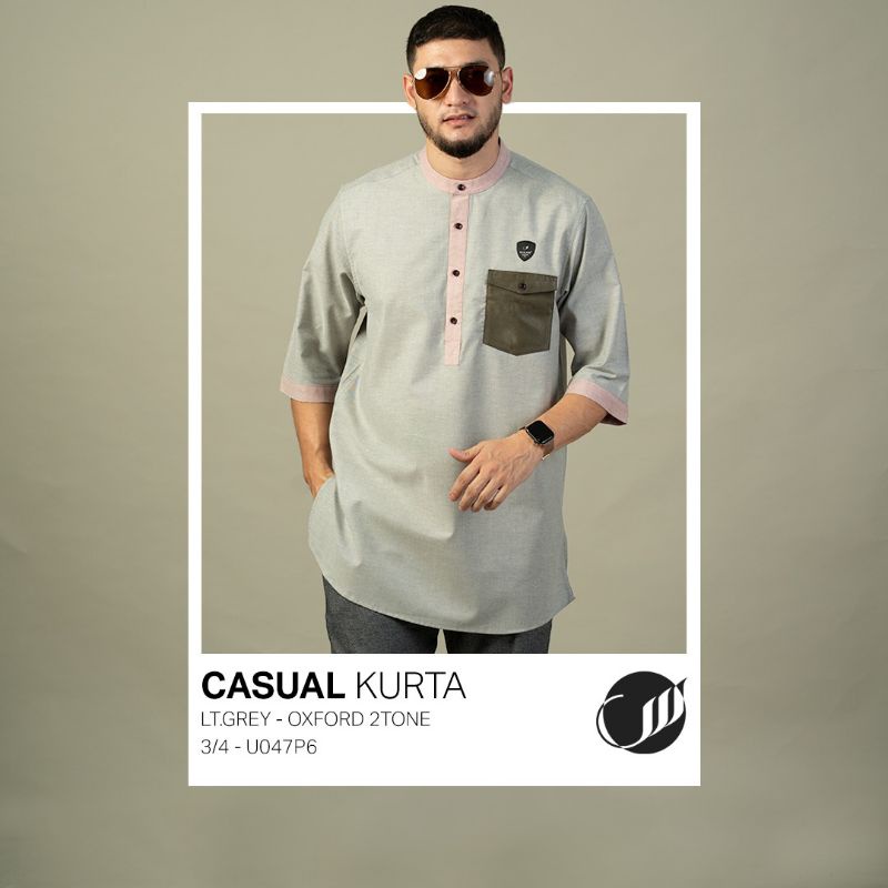 BAJO KOKO KURTA PAKISTAN LENGAN 3/4 POLOS SAMASE CASUAL KURTA PJG U047P
