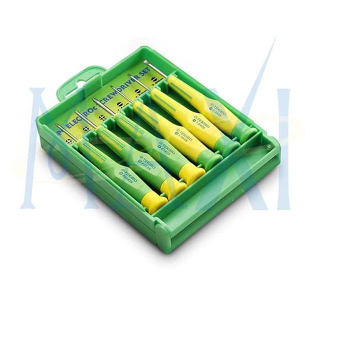 TEKIRO OBENG SET PRESISI / OBENG KACAMATA / OBENG JAM TANGAN ISI 6 PCS