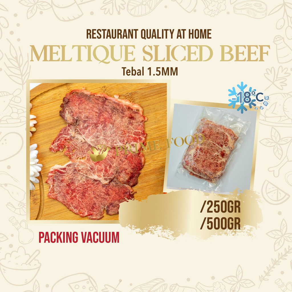 

daging wagyu Meltique Slice beef MM0110 shortplate tanpa serat