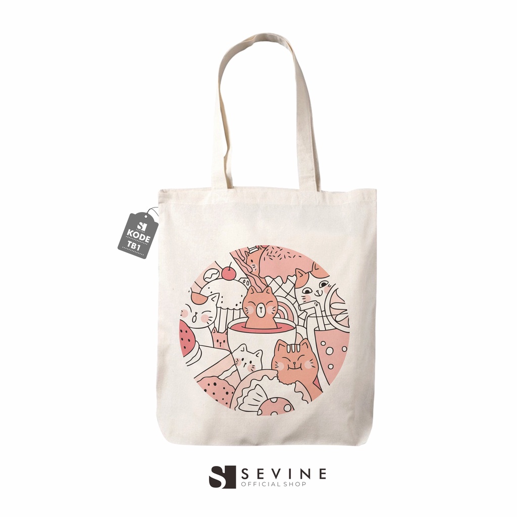 Sevine Tote Bag Resleting Fashion Tas Totebag Wanita Motif terbaru Animal - TB