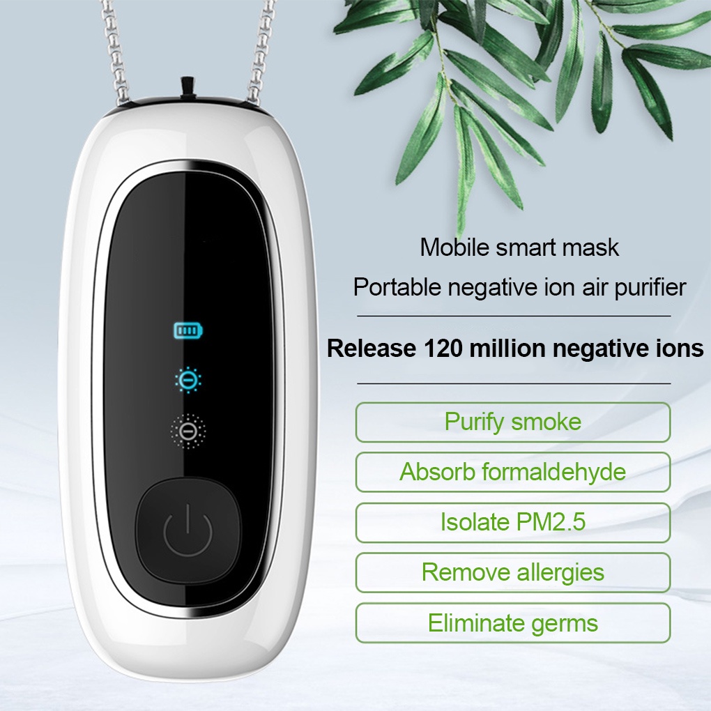 Kalung Air Purifier Portable Wearable M9 Necklace Elektronik Ion Negatif USB Pembersih Udara