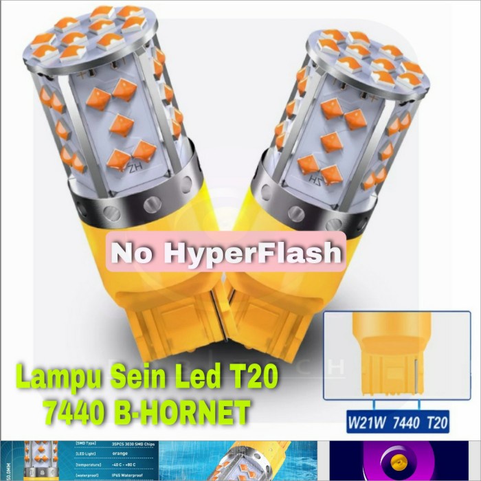 Lampu Sein Mobil Premium Led T20 7440 W21W 3030-35