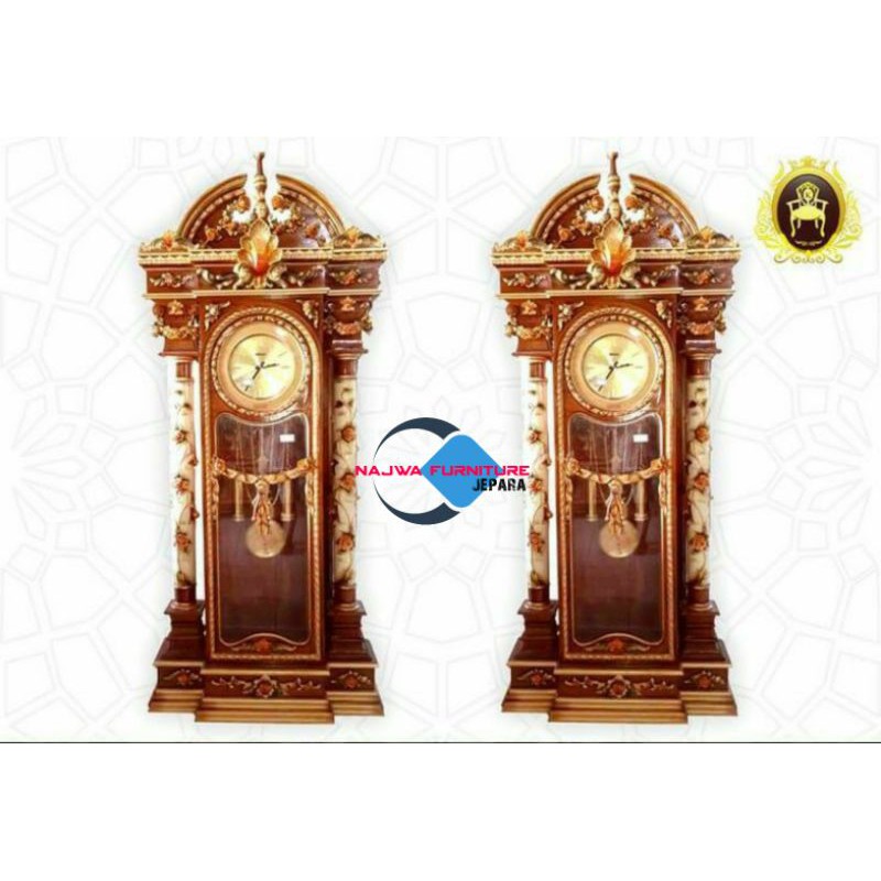 LEMARI JAM BRAWIJAYA LEMARI HIAS JAM JATI