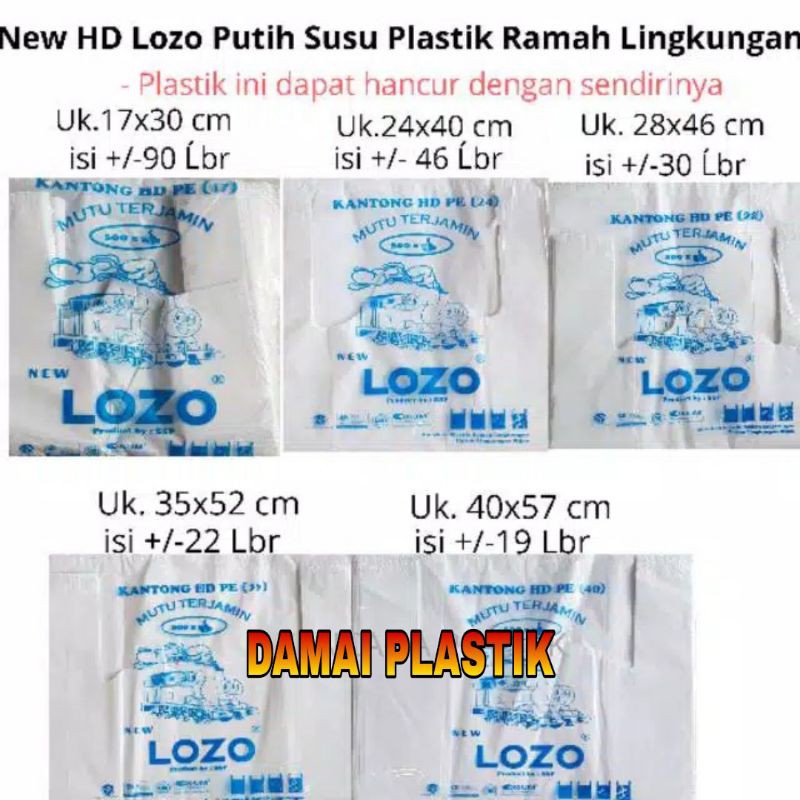 HD Kantong Plastik Putih Lozo Tebal