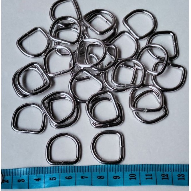 Ring D nikel/chrome 1,5 cm per lusin/12 biji