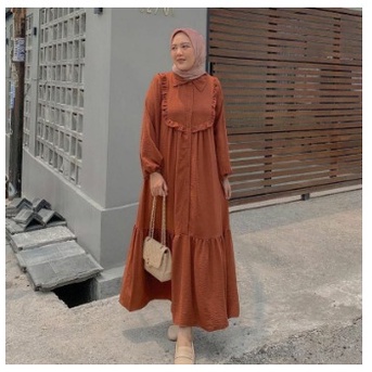 MARISKA DRESS / DRESS MUSLIM WANITA / MIDI DRESS TERBARU / PAKAIAN MUSLIM WANITA / DRESS MUSLIM / PAKAIAN MUSLIM KEKINIAN