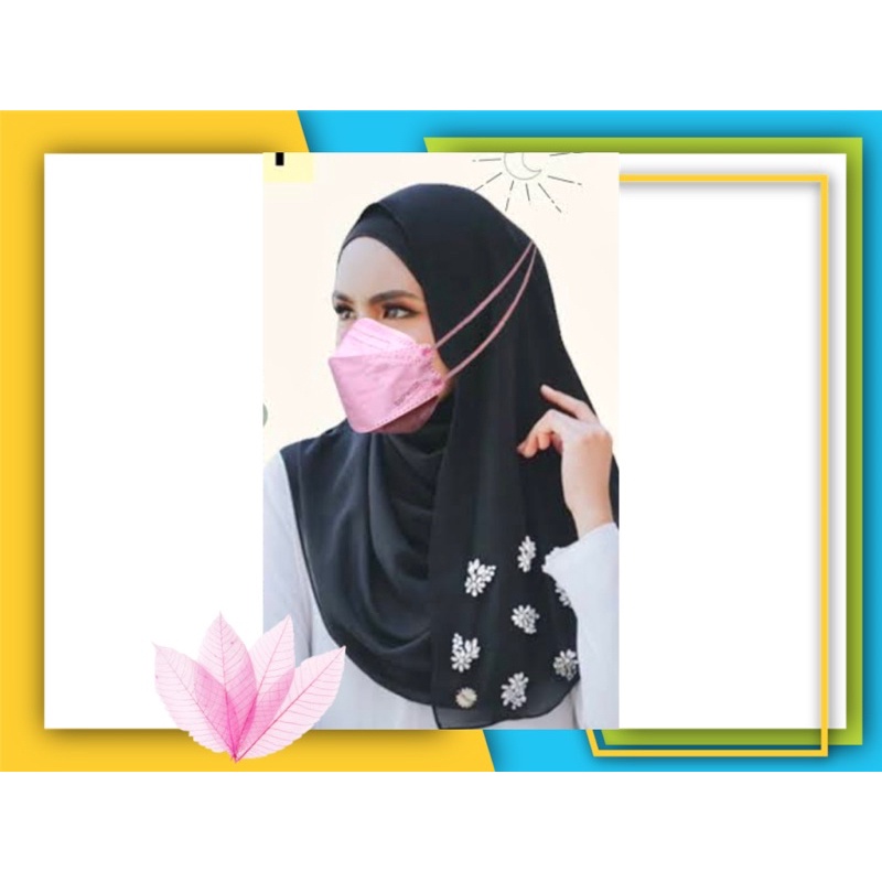 Masker KF94 Hijab Pink Headloop 1pcs