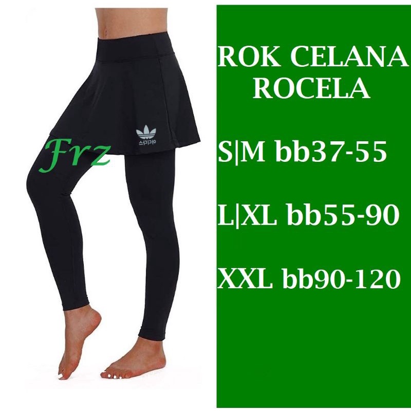 Rocela Celana Legging + Rok Senam  Olah Raga Wanita Leging ROK Sport Ukuran Jumbo dan STD Untuk lari