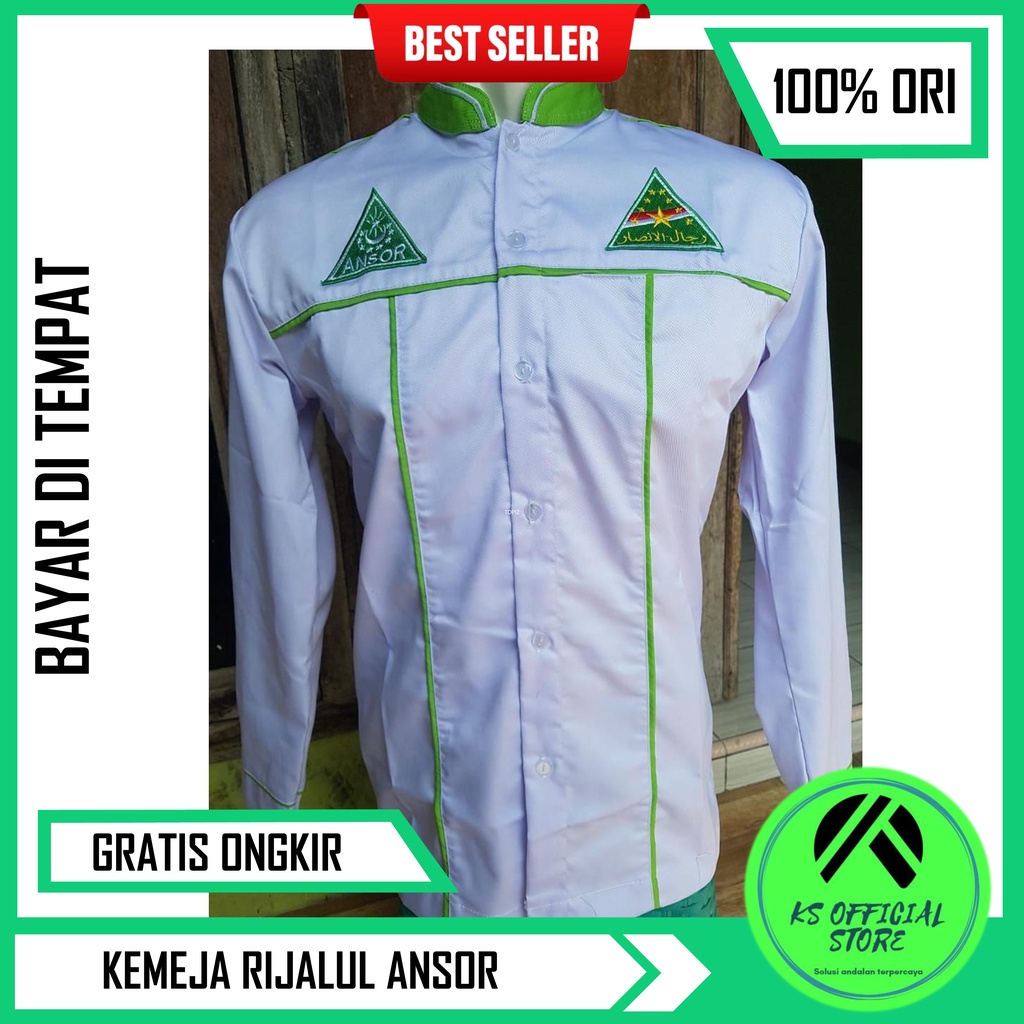 Kemeja Koko RIjalul Ansor I Hem Koko Ansor Putih Panjang