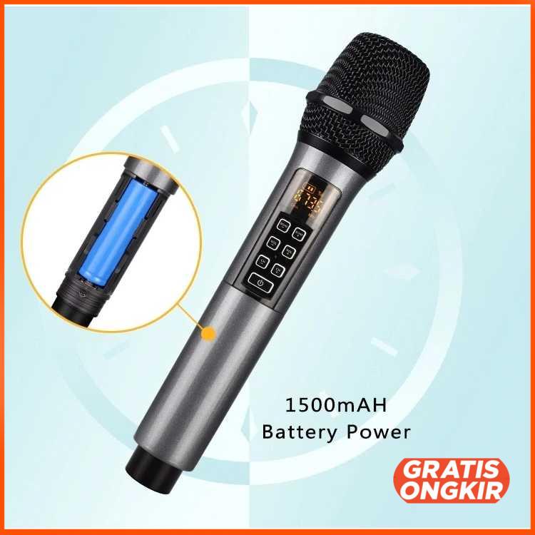 Mikrofon Karaoke Mic Wireless Portable KTV - D300