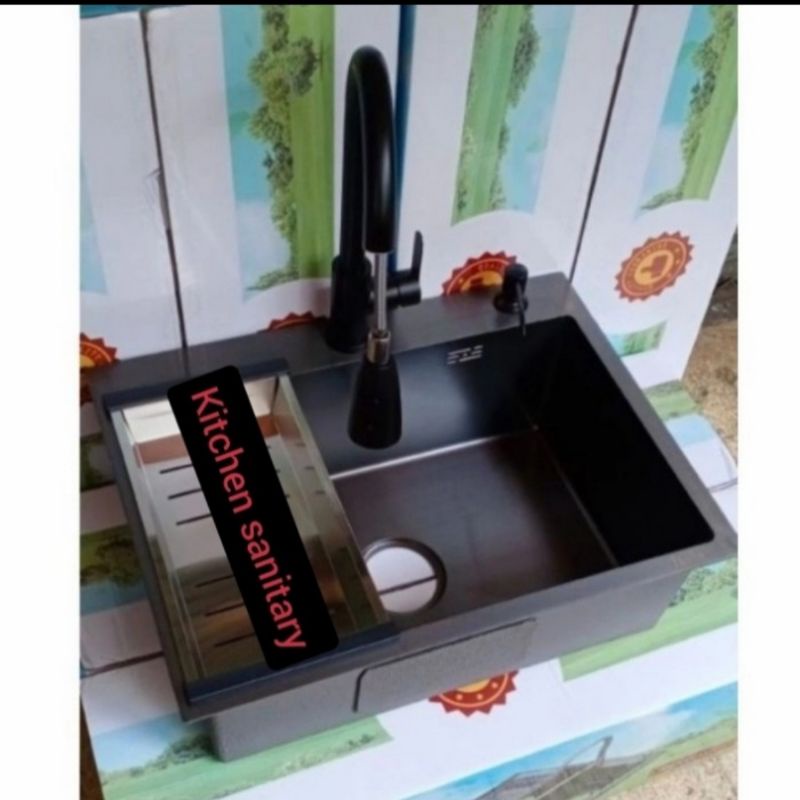 paket kitchen sink Inobe black 6045/ paket sink 6045