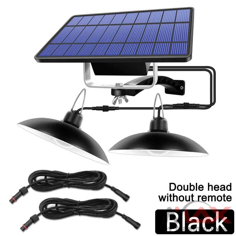 Lampu Penerangan Jalan gang Taman hidup 10 Jam non stop anti air tenaga surya LED Solar Panel Waterproof Light Upgraded Double Head Solar Pendant Light Solar Powered Shed Lamp Lights Outdoor Indoor Auto On Off Hanging Dusk to Dawn For Home