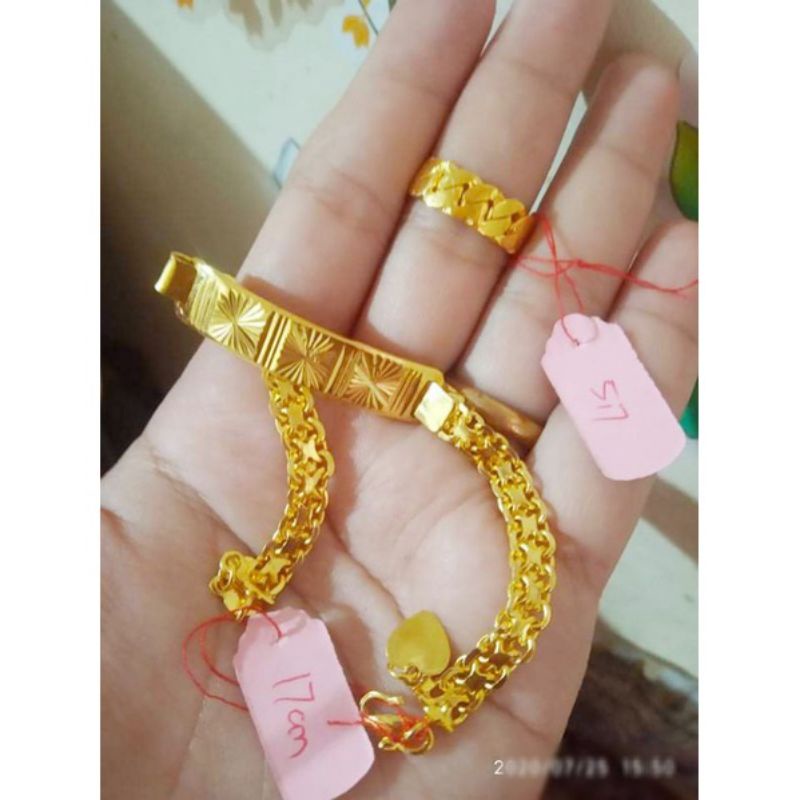 set glng plat + ccn lapis emas24k murni