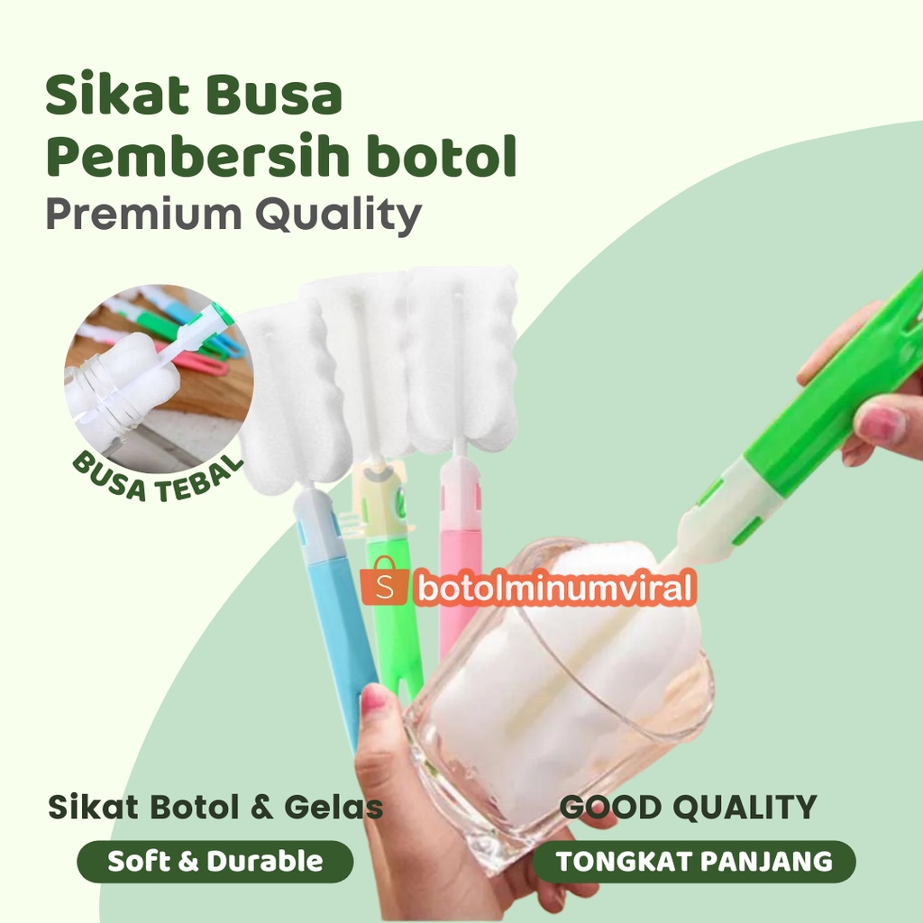 Spons Busa Pencuci Botol Minum Pembersih Botol Bayi Botol Minum Anak