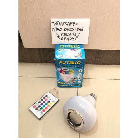 Lampu Speaker Bluetooth LED Bohlam Musik RGB Plus Remote Warna Warni Music 2in1 Disco Bola Lamp 2 in