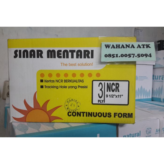 

Unik Continuous form sinar mentari uk wartel 9,5:2 x 11:2 rangkap 3 Hot