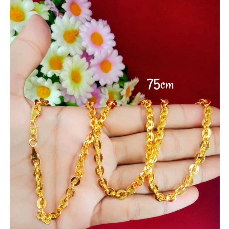 kalung mewah panjang 60 cm sesuai gambar emas muda
