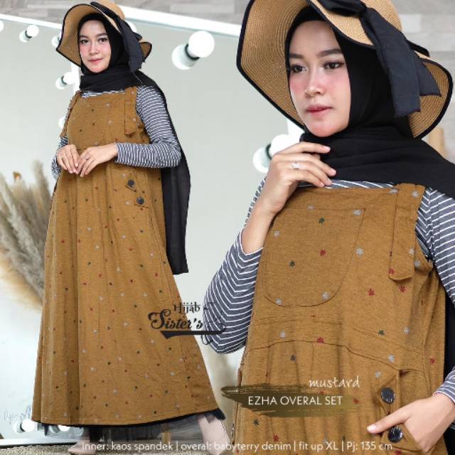 EZHA OVERALL SET ORI SISTER HIJAB / OVERALL SET / SET MURAH