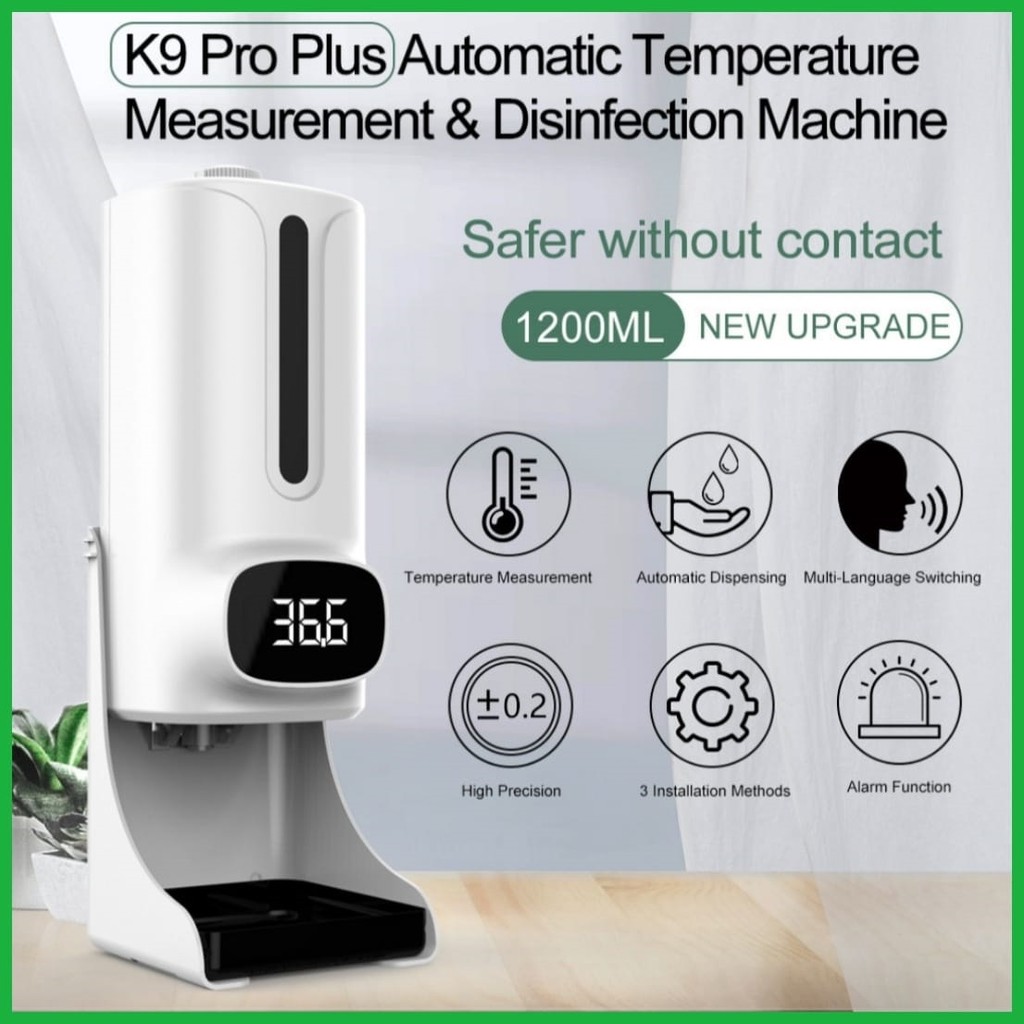 K9 Pro PlusThermometer Infrared Hand Soap Sanitizier Dispenser