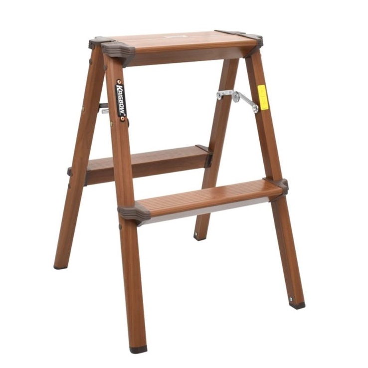 Krisbow Tangga Lipat Alumunium 2 Step Motif Kayu