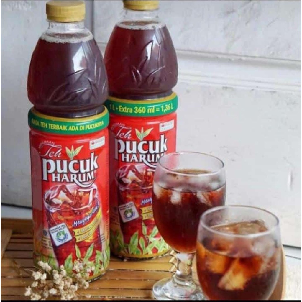 TEH PUCUK Jumbo 1 Liter + EXTRA 360 ML Teh Harum Jasmine 1 Dus isi 6