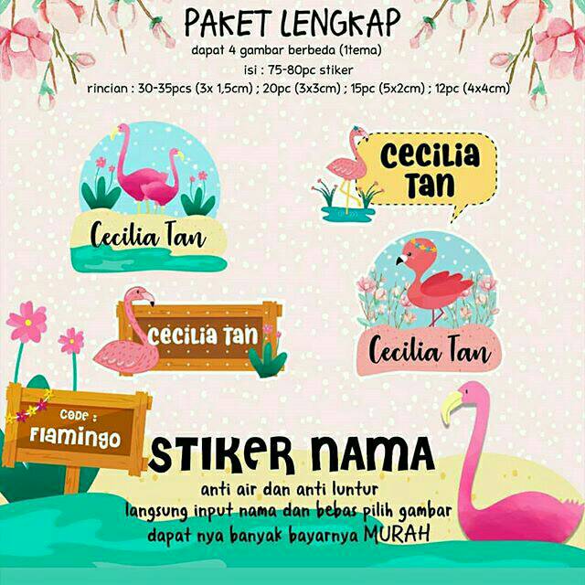 

70 PCS STICKER NAMA ANAK