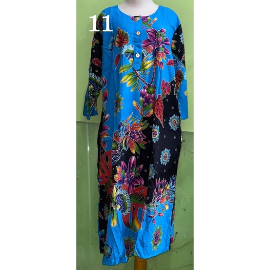 DASTER PENDEK LENGAN 3/4 LD 115CM KENCANA UNGU LABEL BIRU-11