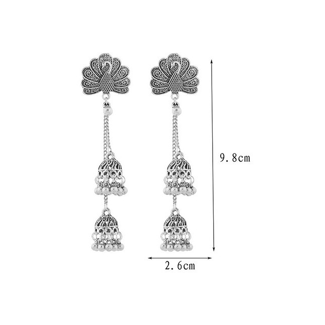 LRC Anting Tusuk Fashion Peacock Bells A59645