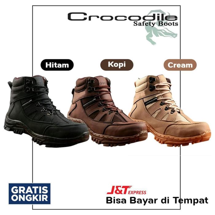 Sepatu Pria crocodile Armor Boots Safety Tracking Kerja Proyek Grade Original