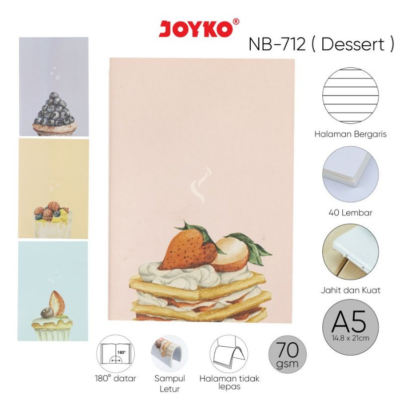 

NOTEBOOK A5 JOYKO NB-712 DESSERT | BUKU TULIS JAHIT | NOTES DIARY A5 | BUKU CATATAN BERGARIS 40 LEMBAR | 70 Gsm