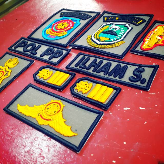 BORDIR POL PP TIMBUL DASAR LUSTER PAMONG PRAJA BORDIR POL PP BET ATRIBUT BADGE BEDGE 3D PDL