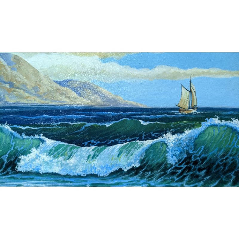 Lukisan Pemandangan Pantai yang indah