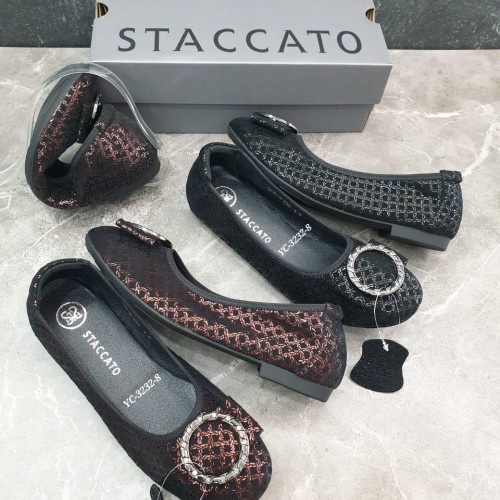 Sepatu Flat shoes Wanita Stacatto Original kulit domba Asli