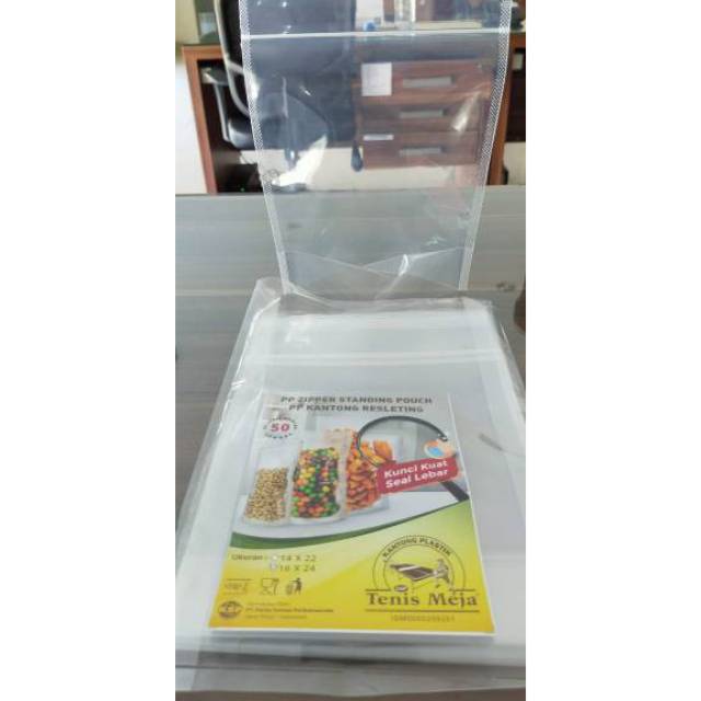 Standing Pouch Bening / Plastik Kemasan Makanan Berdiri Klip 14x22