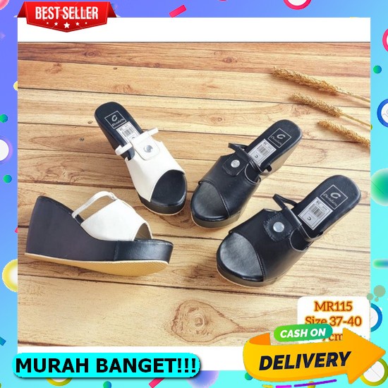 Sandal Wedges Polos Karet Jumbo Tebal Terbaru Model Sekarang G5Z2 Ringan Wanita Kulit Perempuan Paye