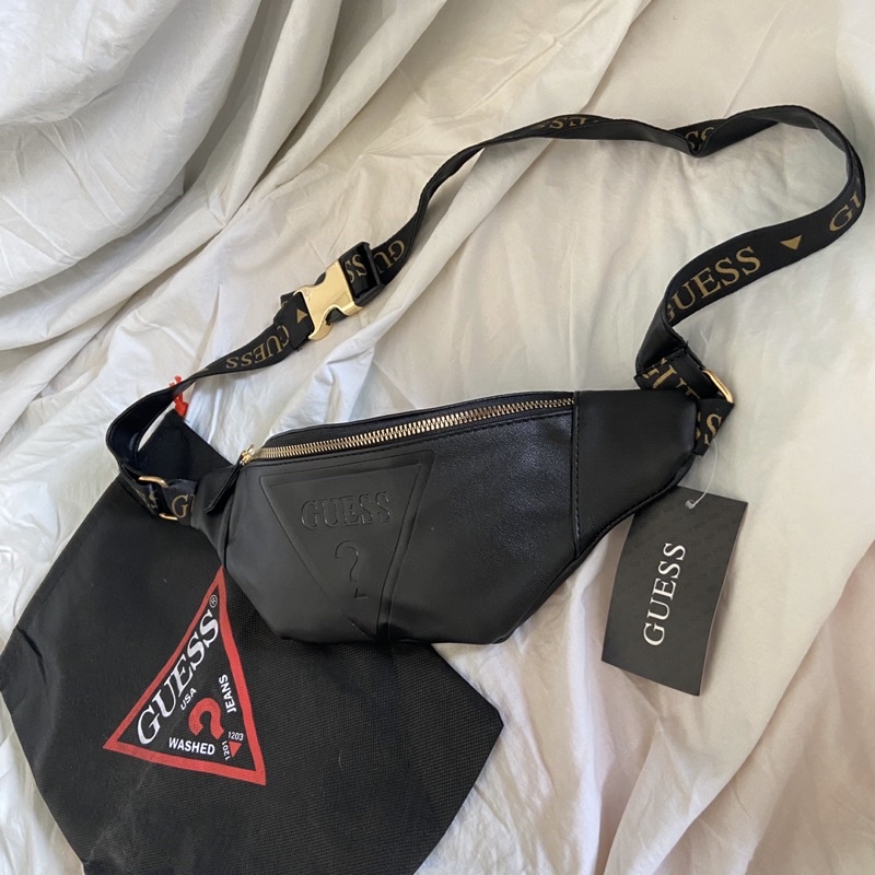 Guess Waistbag Leather Gold font With DustBag