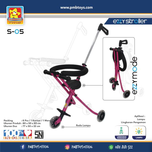  Kursi  dorong  bayi  PMB S05 Ezzy Stroller Mini Trike 