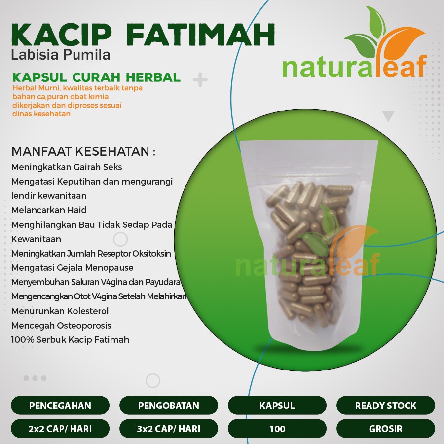 KACIP FATIMAH 100 Kapsul Curah Herbal Kewanitaan Libido Menopause Haid