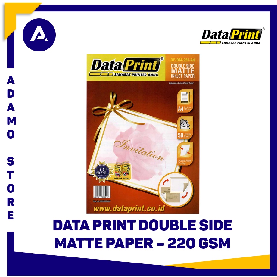 Kertas Foto A4 Data Print Double Side Matte Inkjet Paper A4 220 gsm 50 Sheets