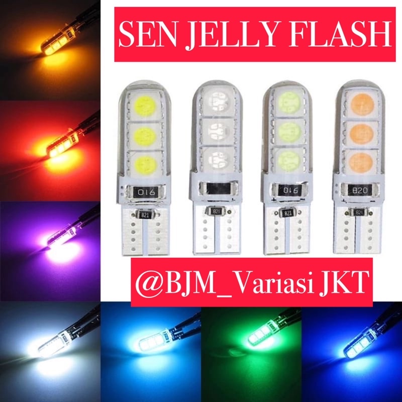 sen jelly non flash/diam harga sepasang/2pcs LAMPU SEN COLOK JELLY 6LED DIAM