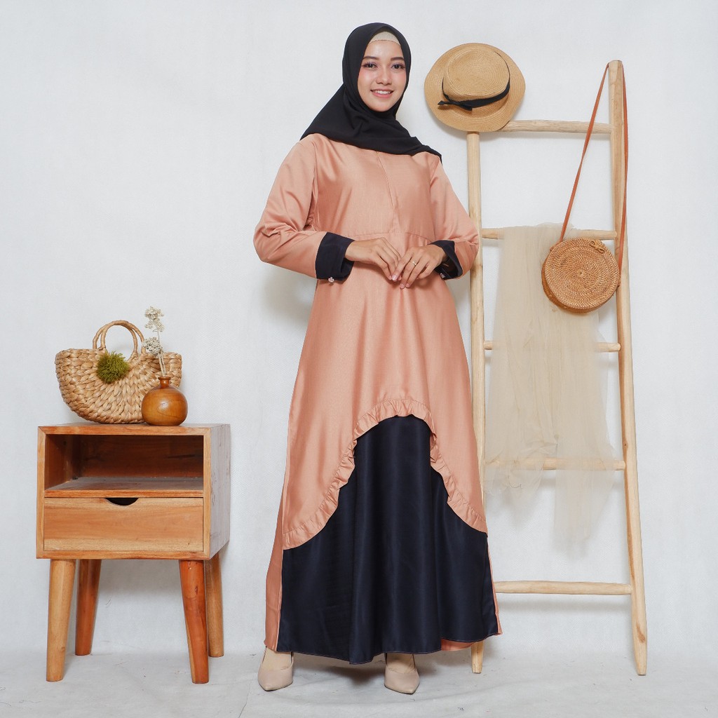 Gamis katun basic polos|gamis katun polos|gamis anak pondok