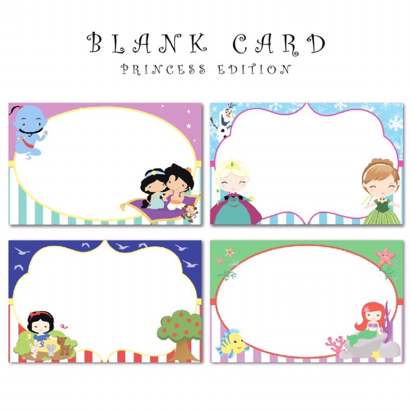 

Blank Card Kartu Ucapan Princess Greeting Card Birthday Aladin Frozen Snow White Mermaid ANAK k16