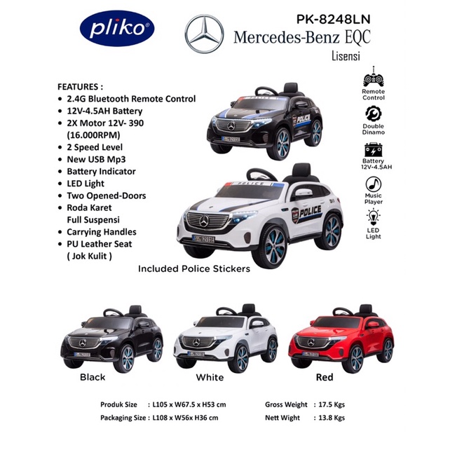 Mobil aki Pliko PK-8248LN - Mercedes Benz EQC Lisensi