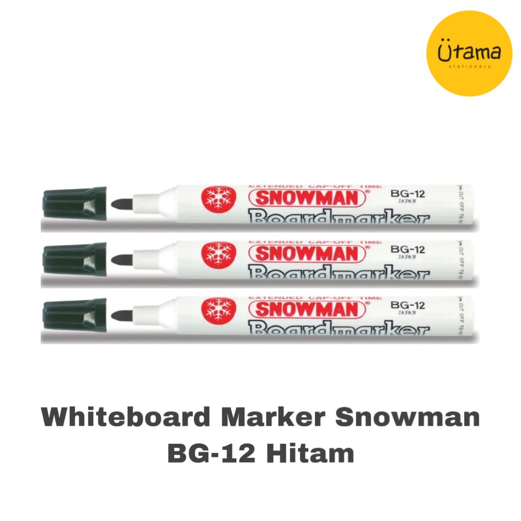 

Spidol White Board Snowman BG-12 HITAM (Grosir 6pc @7.250)/Spidol Papan Tulis BLACK/BoardMarker/BG12