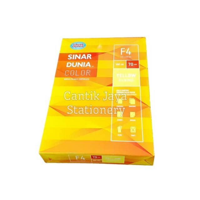 

Kertas HVS Sidu Sinar Dunia F4 70gsm warna kuning