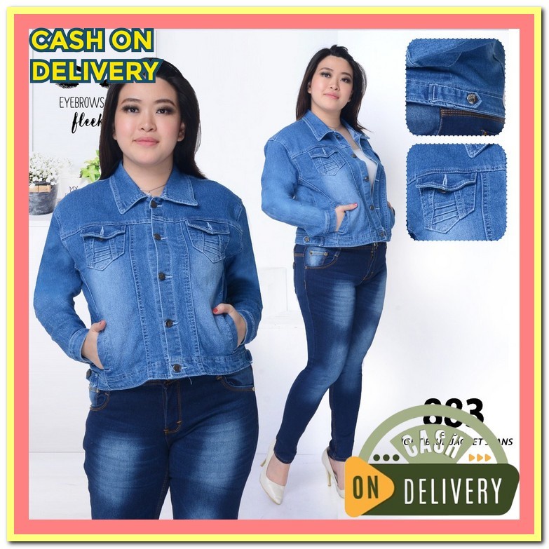 Jaket Jins Wanita Terbaru Jacket Denim Cewek Over Size Jaket Levis Cew Jaket Jeans Jumbo Wanita / Ja