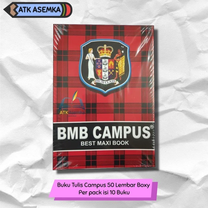 

(BISA COD) Buku Tulis Campus 50 Lembar -Boxy - per pack - isi 10 Buku