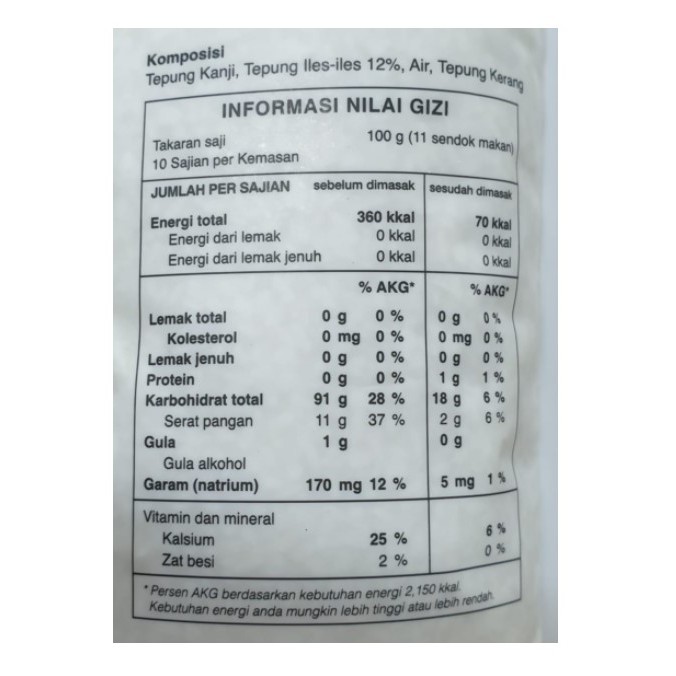 Shirataki Konnyaku Rice 1Kg - Beras Shirataki - Beras Diet Konnyaku